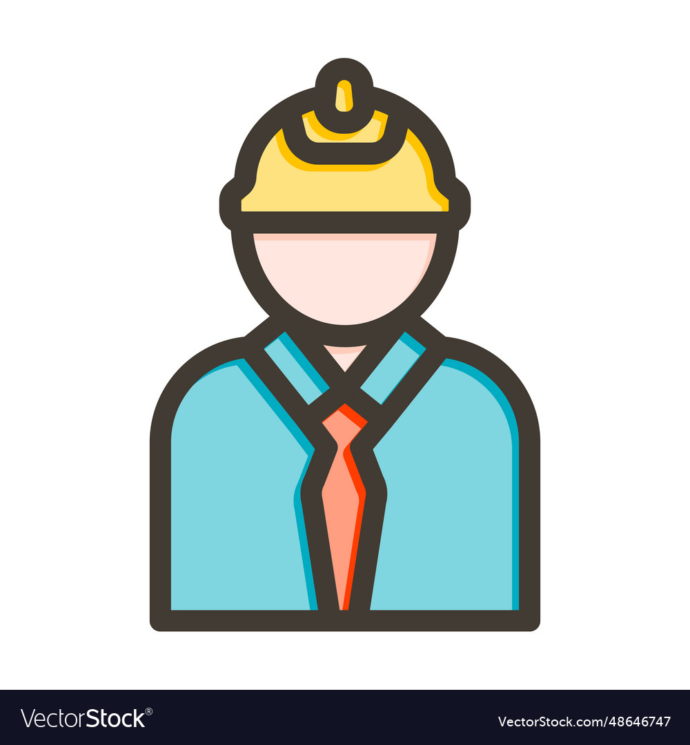 Engineer thick line filled colors icon