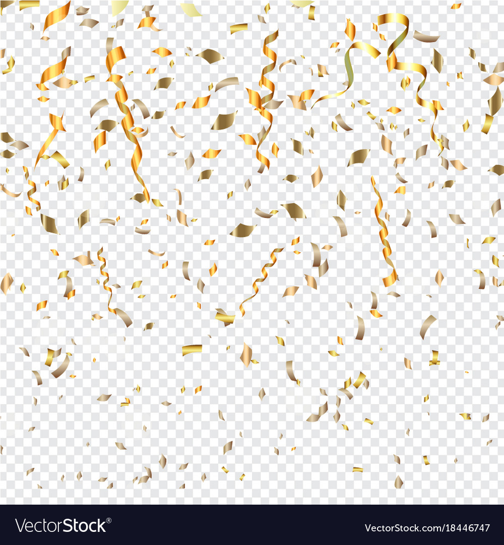 Golden Confetti Transparent Background