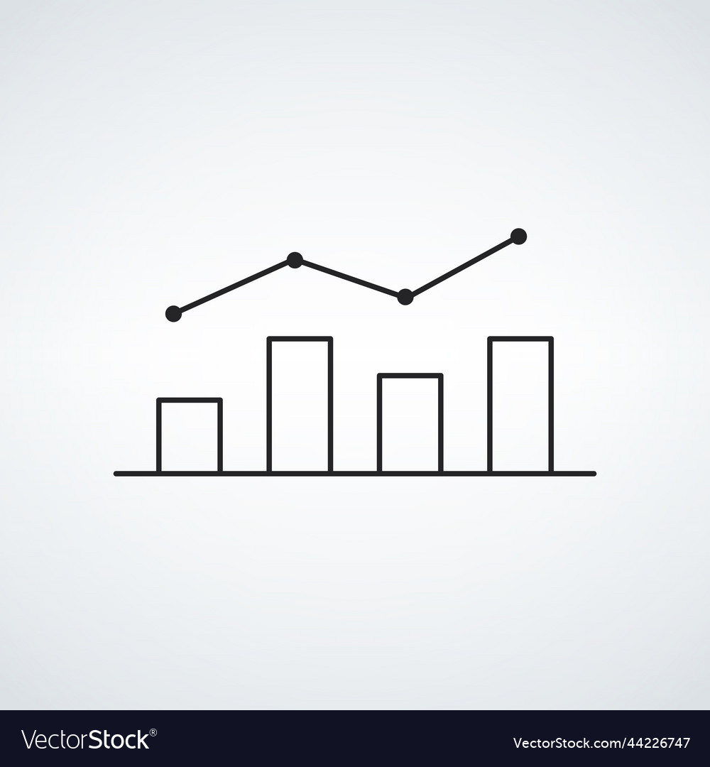 Graph bar goes up and down linear icon crypto