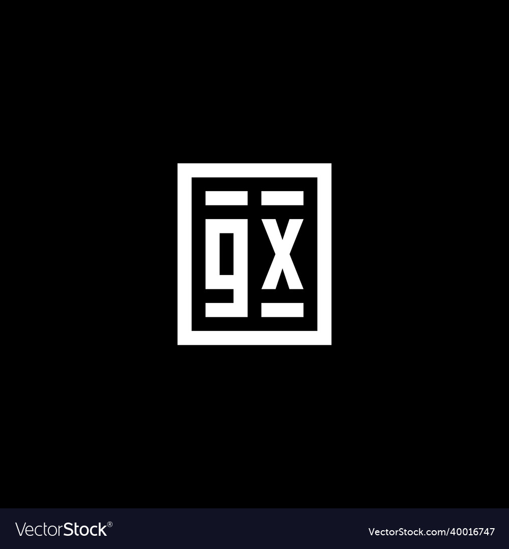 Gx initial logo with square rectangular shape