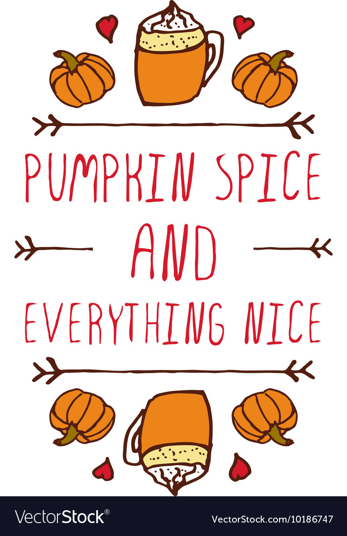 Handdrawn autumn element with text
