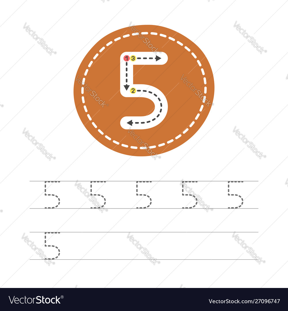 Learn to Write Number Five