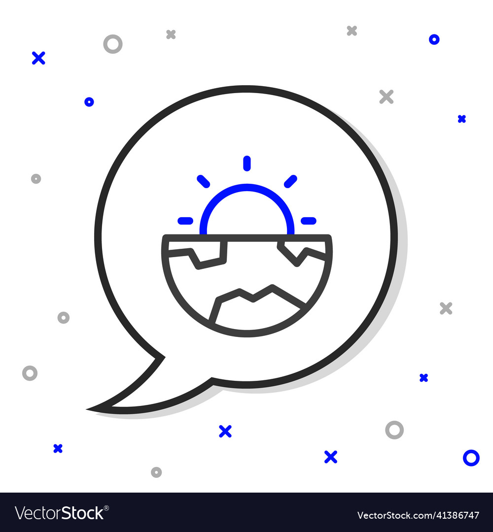 Line earth core structure crust icon isolated vector image Line earth core structure crust icon isolated