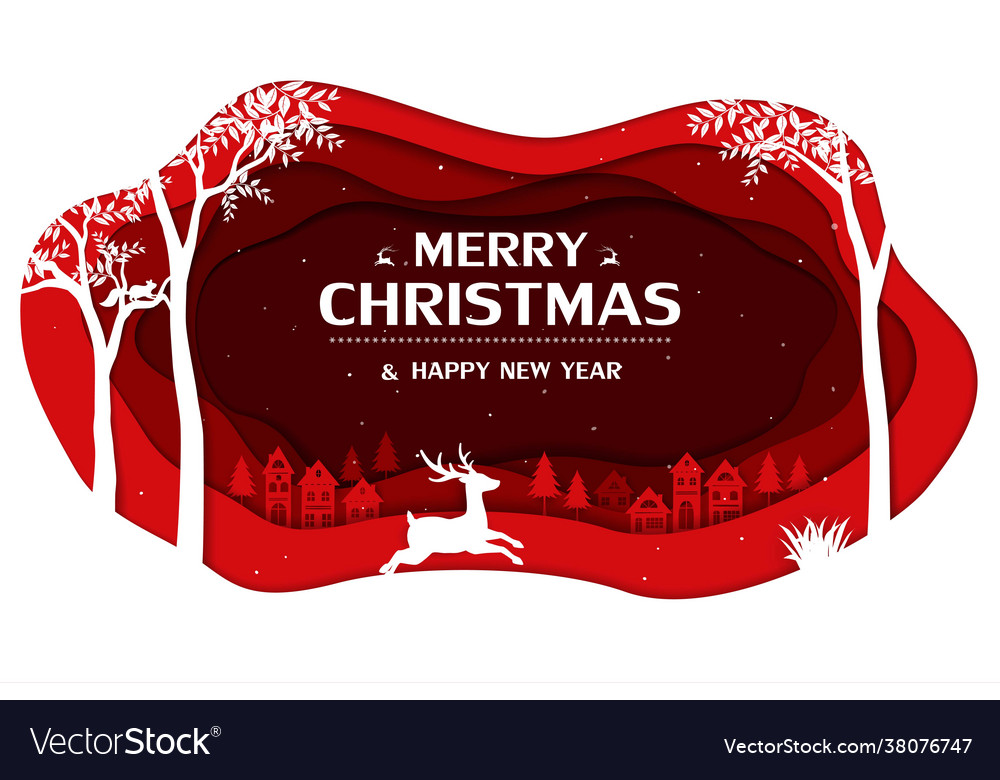 Merry christmas and happy new year greeting card