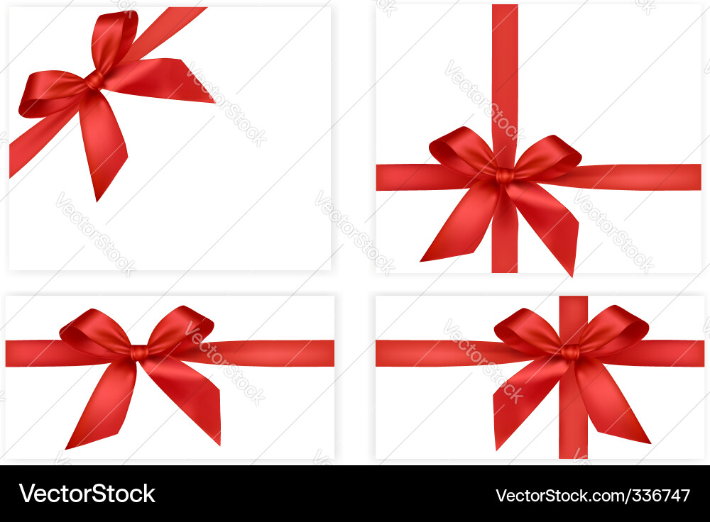 Red bows Royalty Free Vector Image - VectorStock