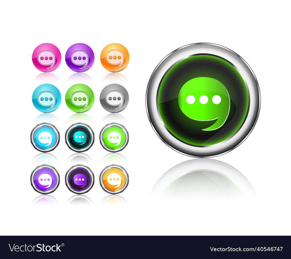 Round chat icon set