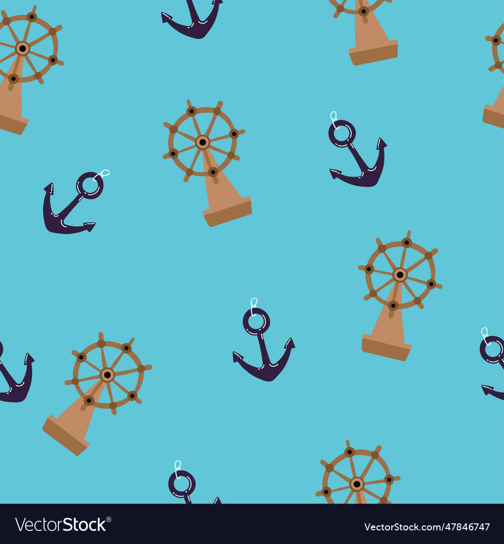 Seamless pattern steering wheel of the ship