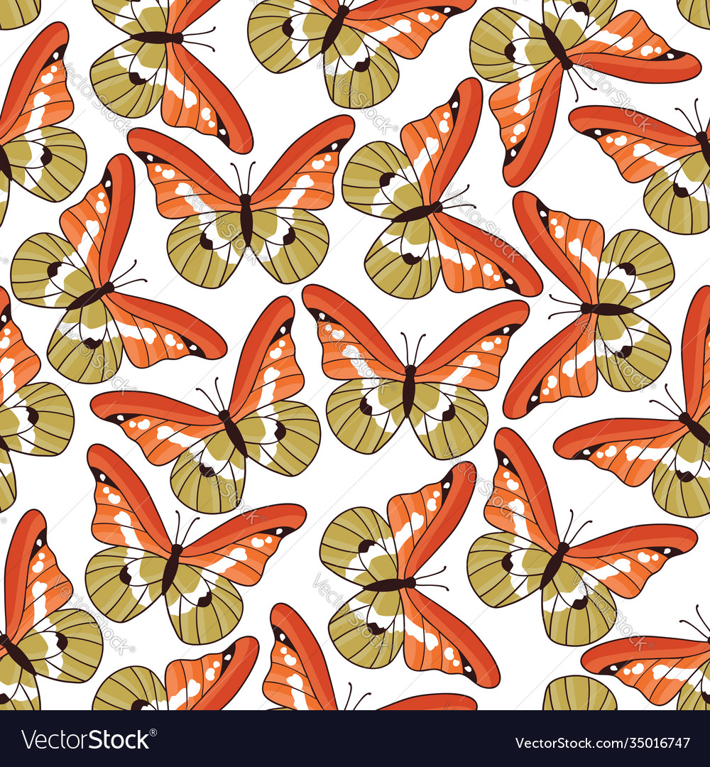 Seamless pattern with butterflies