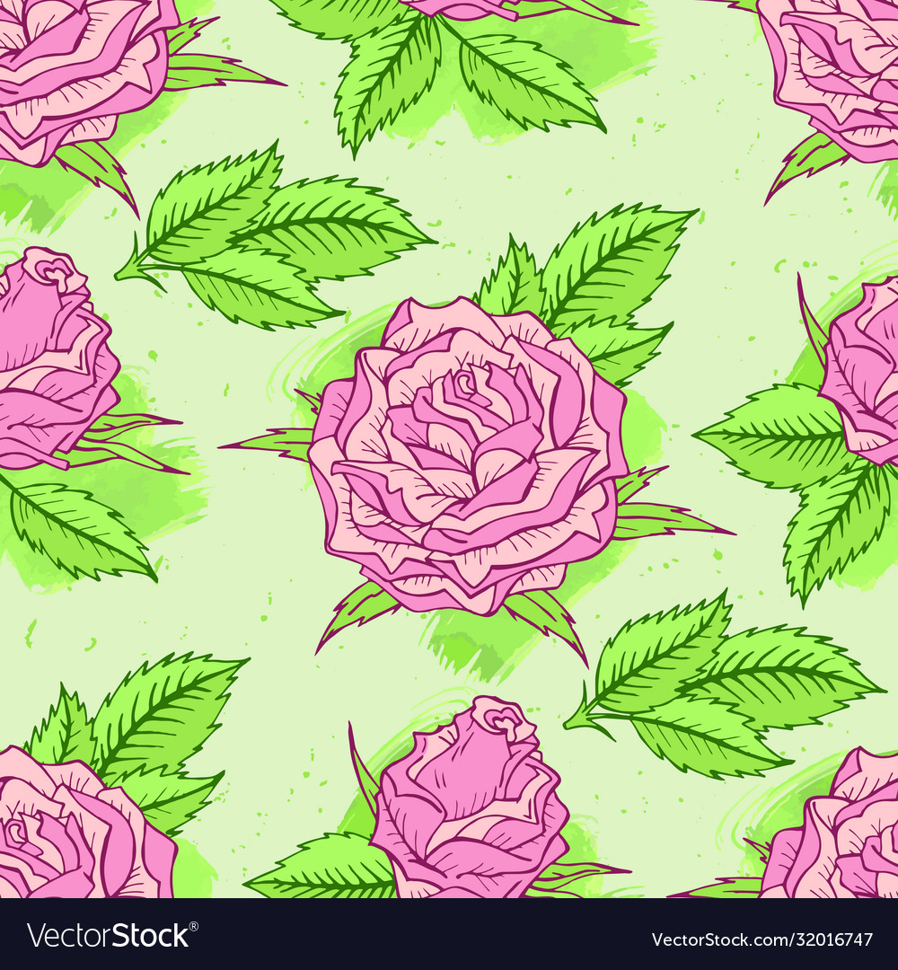 Seamless pattern with roses