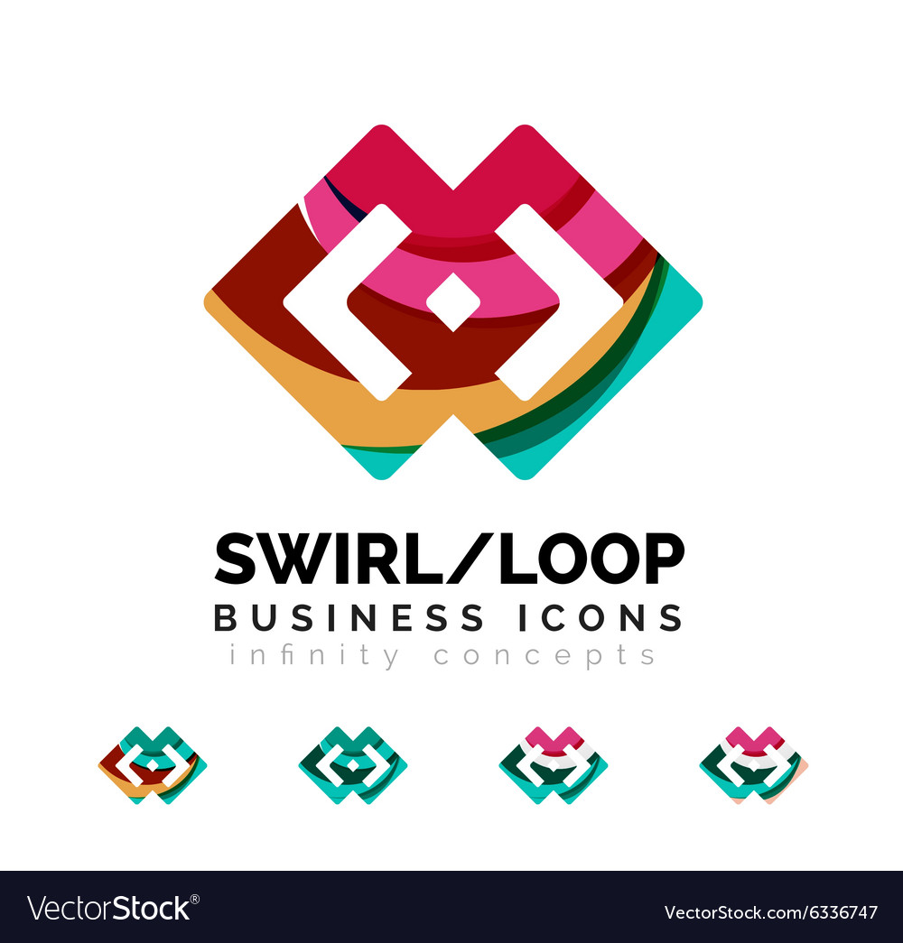 Set of infinity concepts loop logo designs