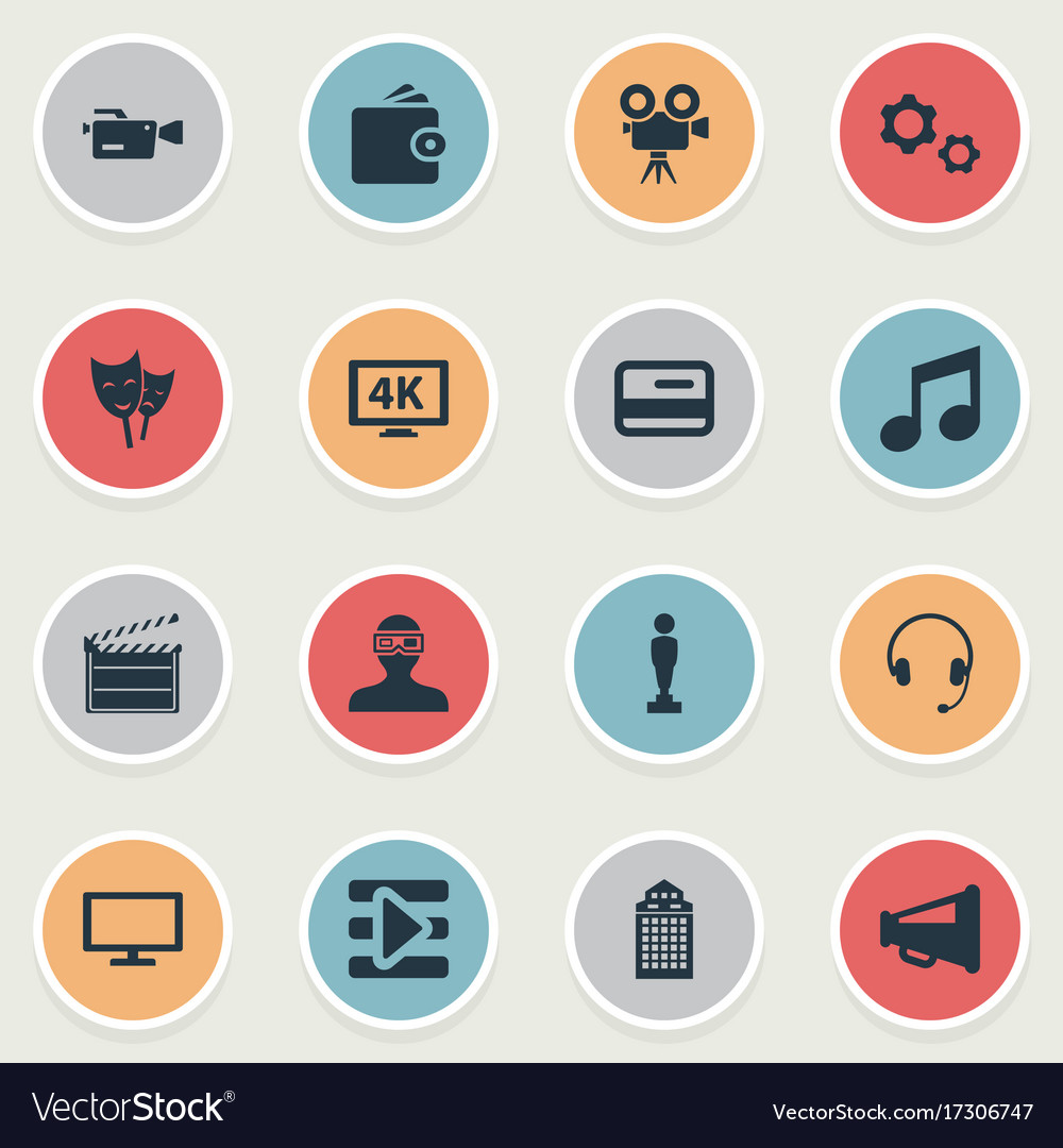 Set of simple film icons