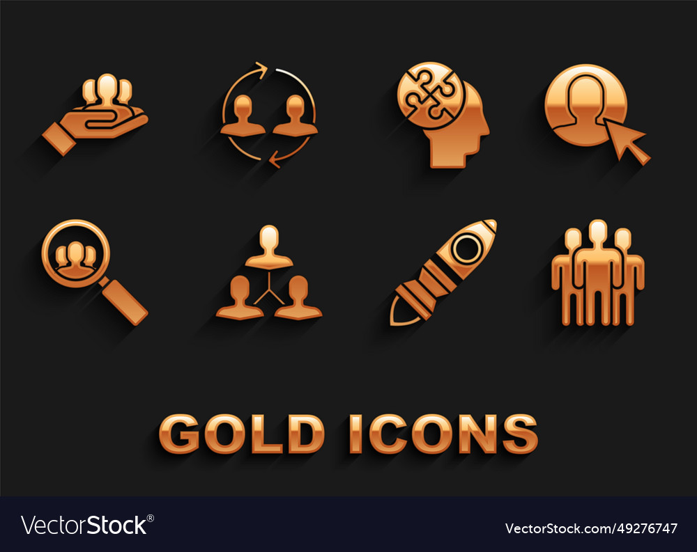 Set project team base user of man in business vector image Set project team base user of man in business