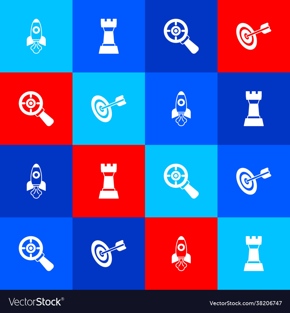 Set rocket ship chess target with magnifying