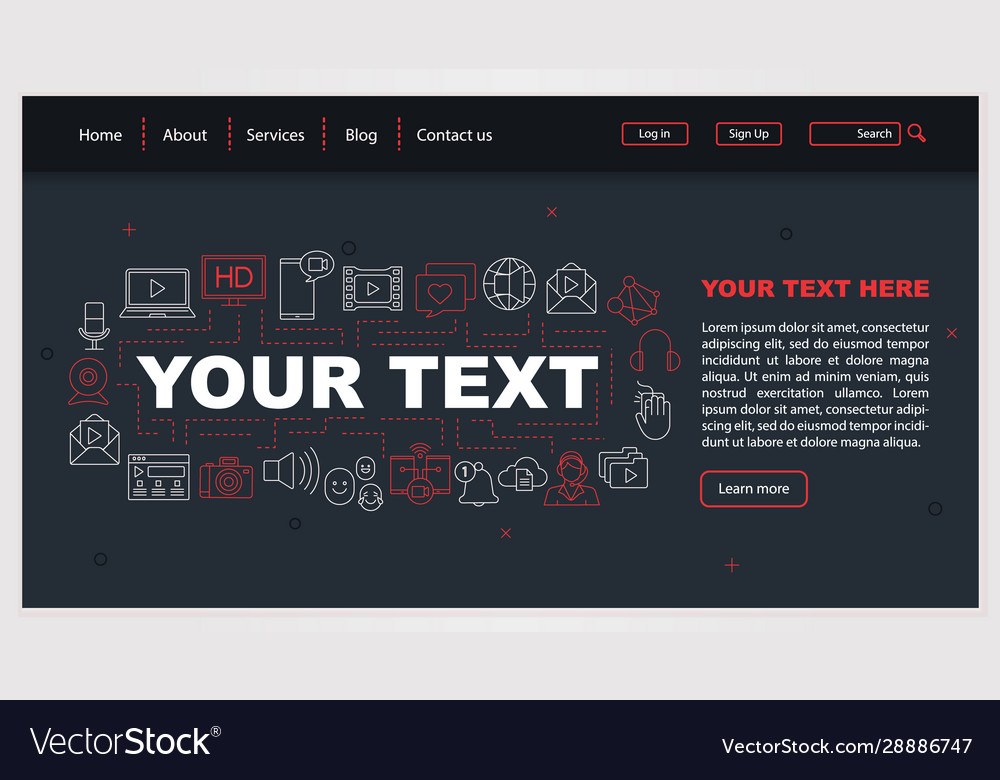 Vlogging web page design template