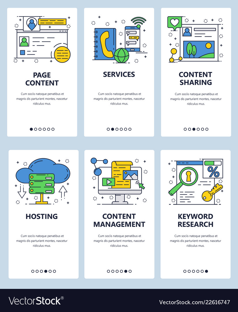 Web linear art onboarding screens template