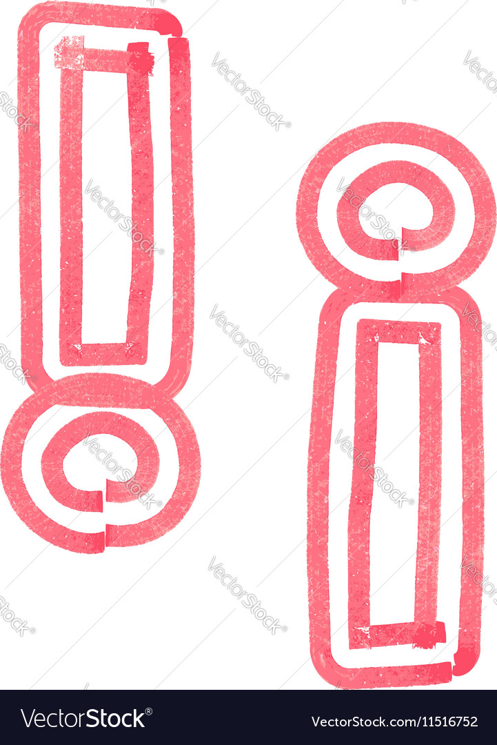 Abstract exclamation mark symbol made with red Vector Image