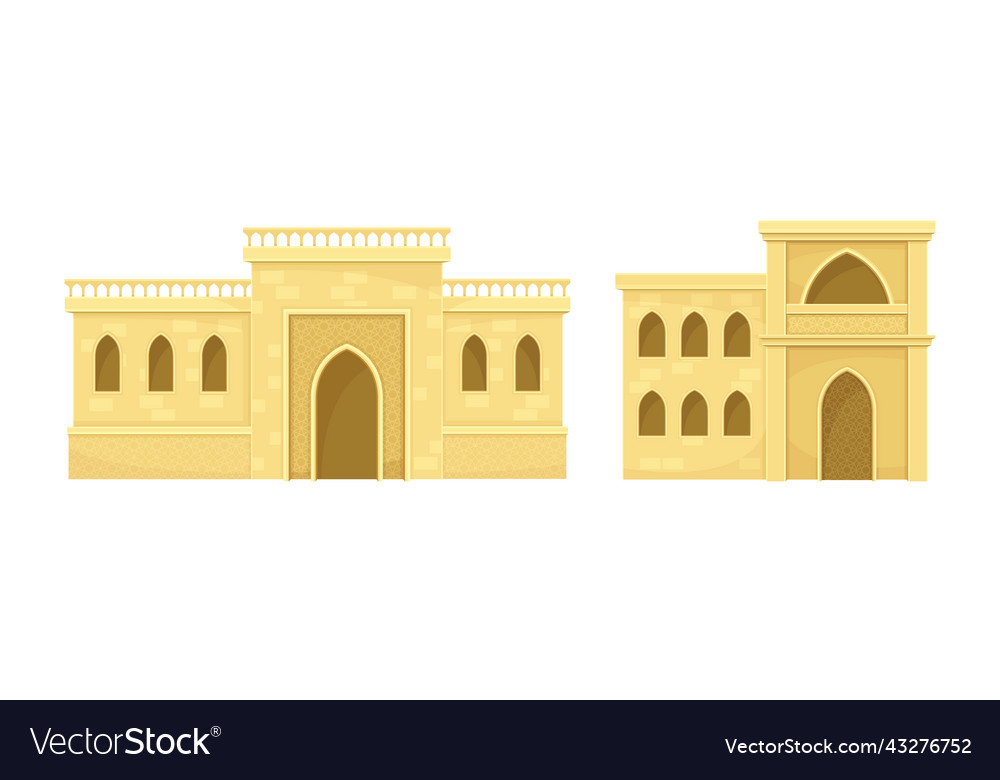 Ancient arabic mud houses traditional muslim Vector Image