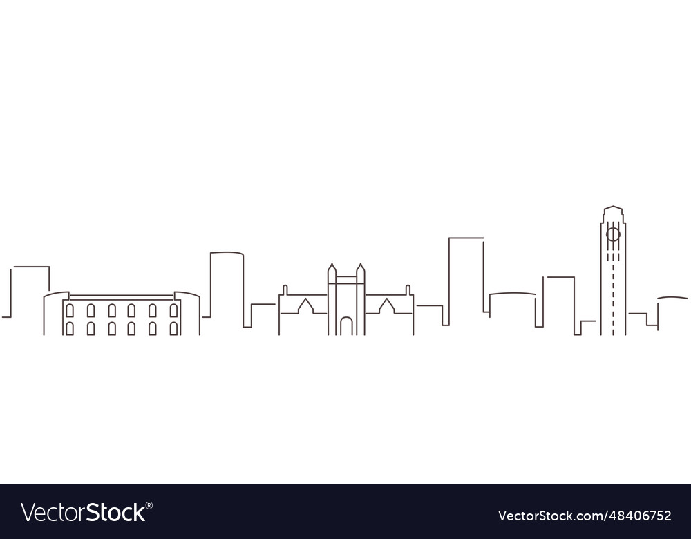 Ann arbor dark line simple minimalist skyline Vector Image