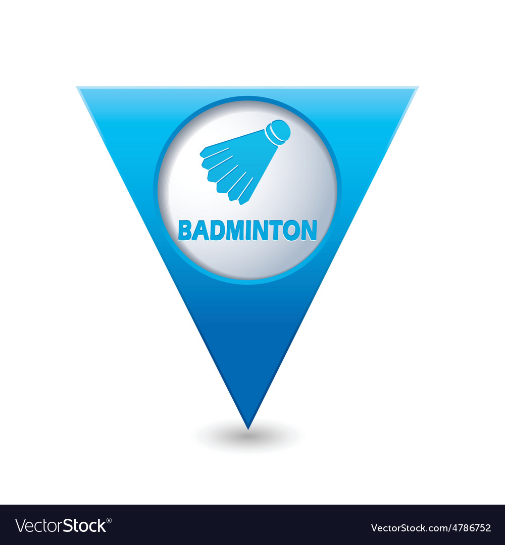 Badminton blue triangular map pointer