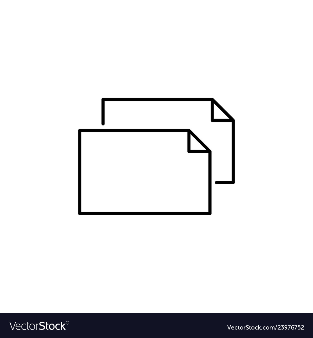Copy duplicate file outline icon signs vector image Copy duplicate file outline icon signs