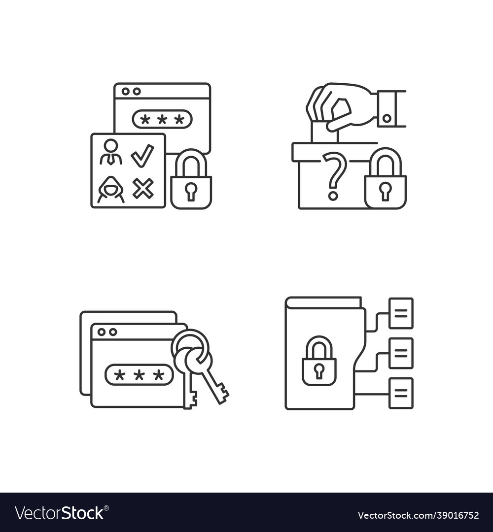 Data sensitivity linear icons set