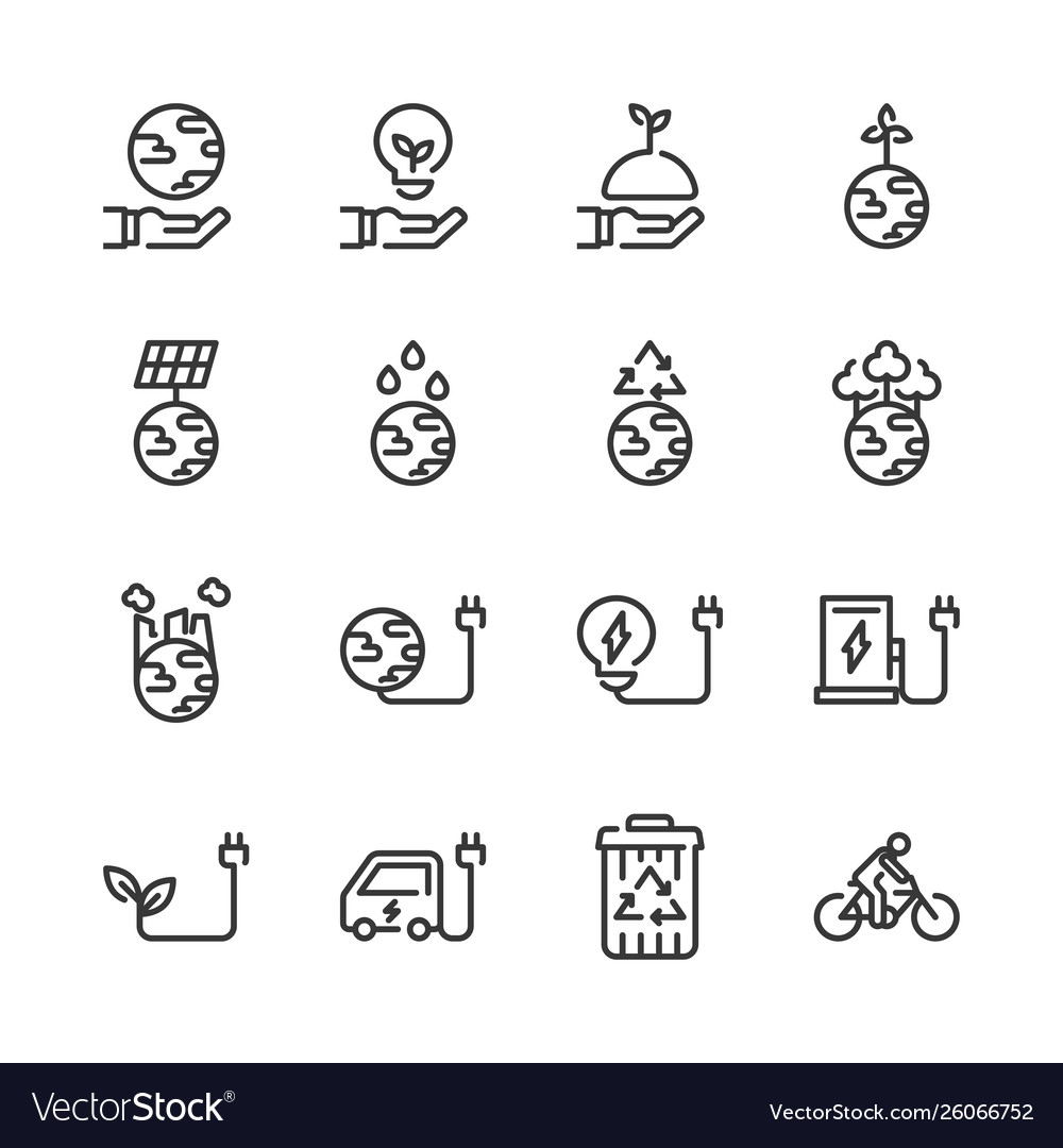 Ecology icon set Royalty Free Vector Image - VectorStock