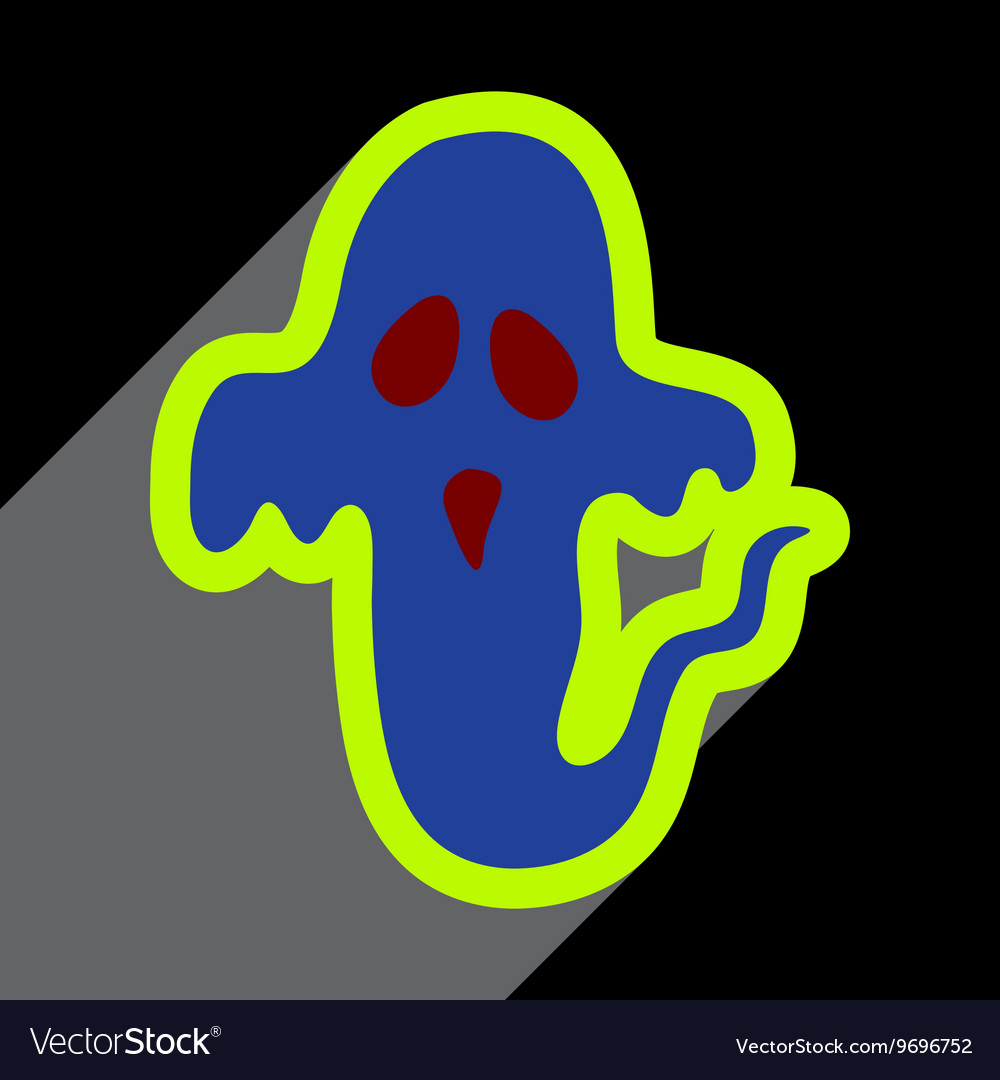 Flat with shadow icon ghost on a colored