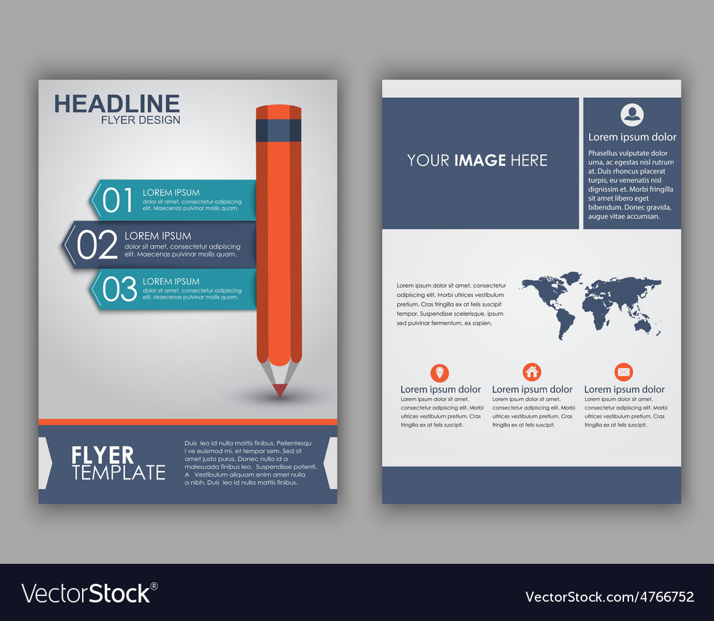 Flyer design with elements of infographics Vector Image