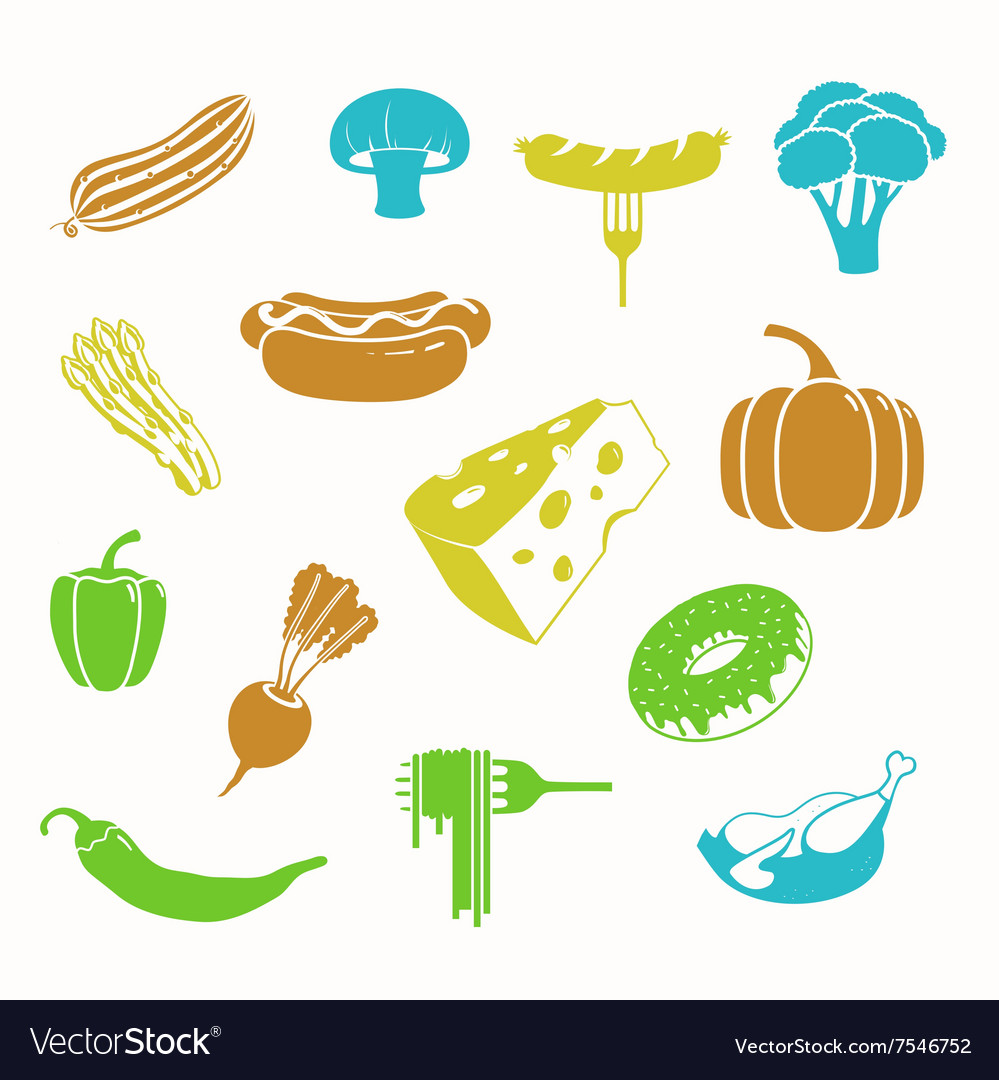 Food black icon set