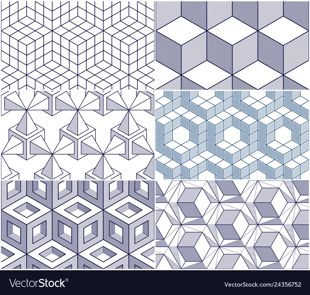 Geometric Cube Pattern - 3D