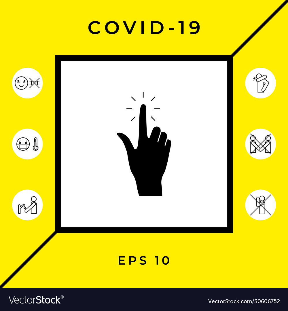 Hand click icon graphic elements for your design Vector Image Hand click icon graphic elements for your design