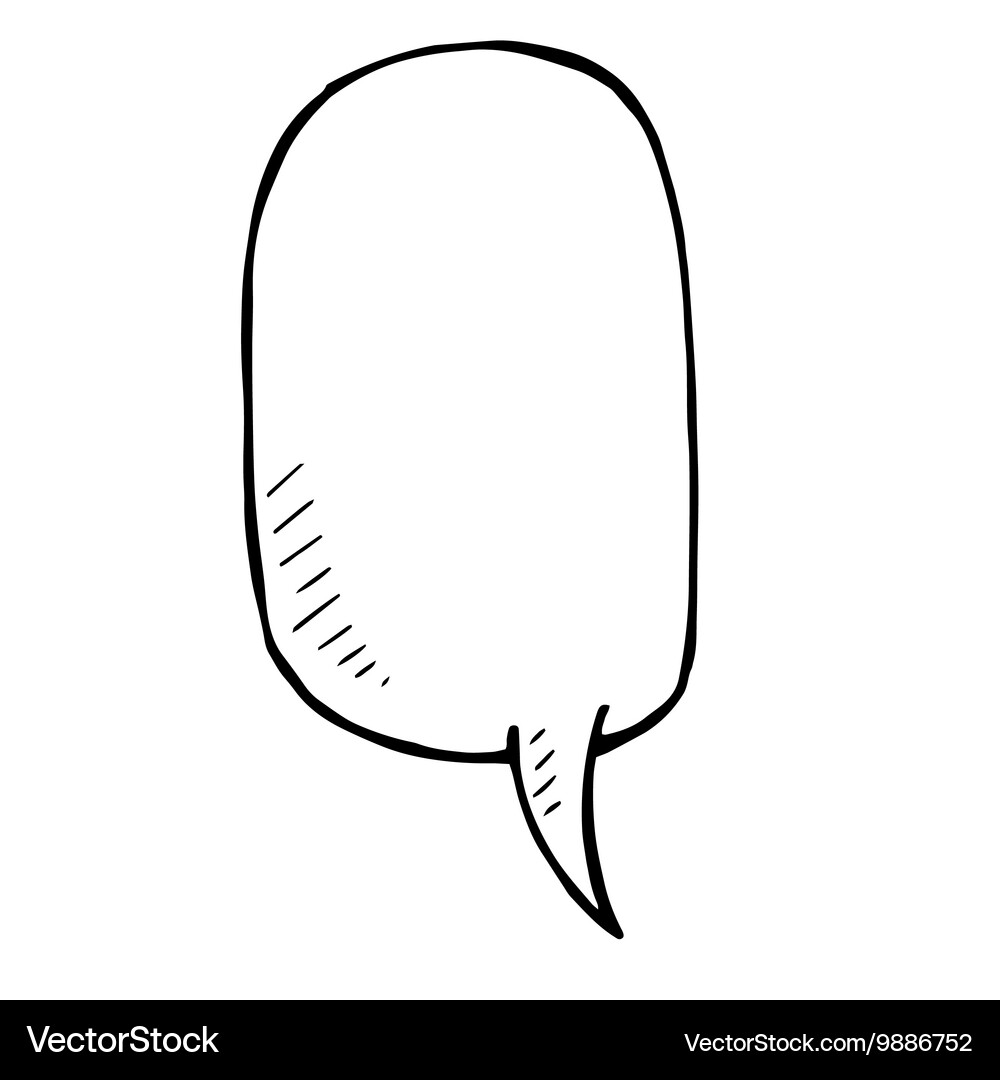 Hand drawn bubble speech doodle object Royalty Free Vector