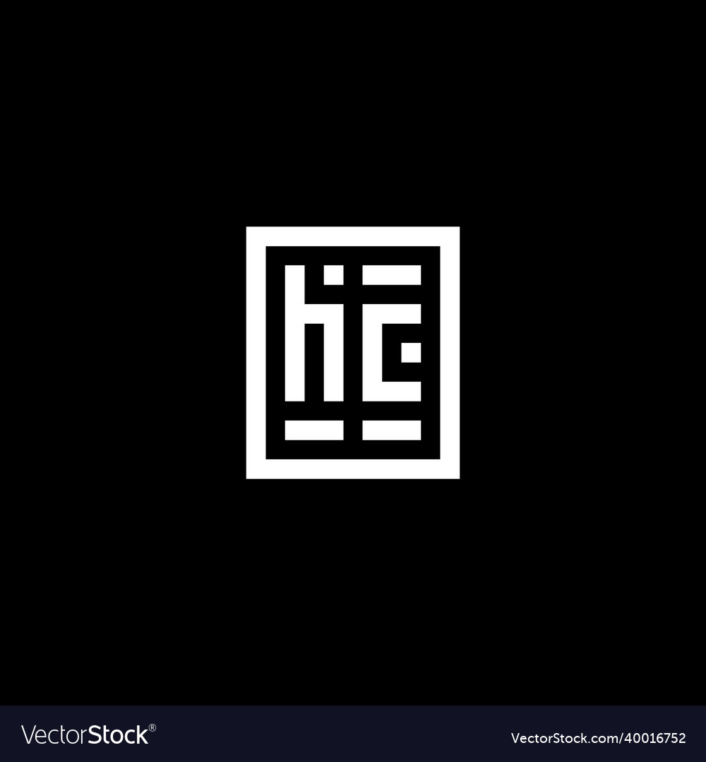 Hc initial logo with square rectangular shape