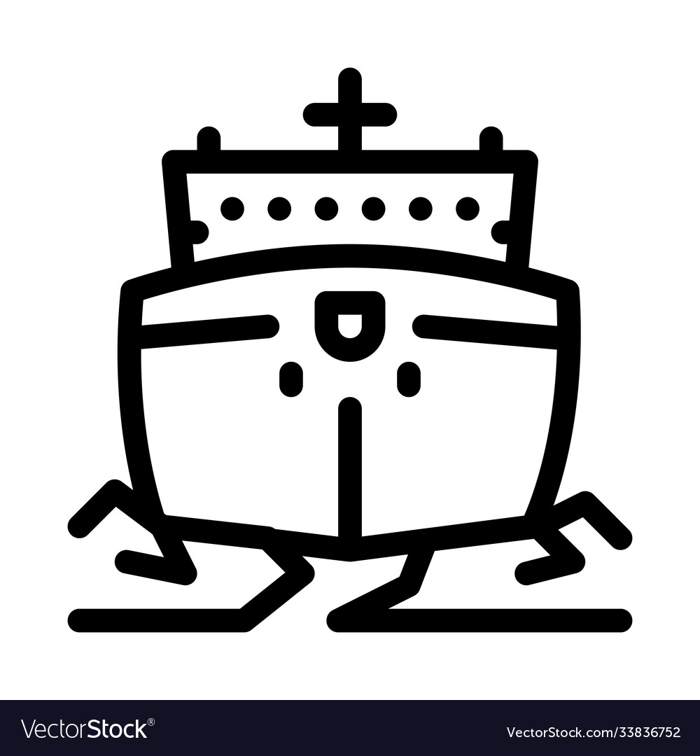 Icebreaker Ship Icon Outline Symbol Royalty Free Vector