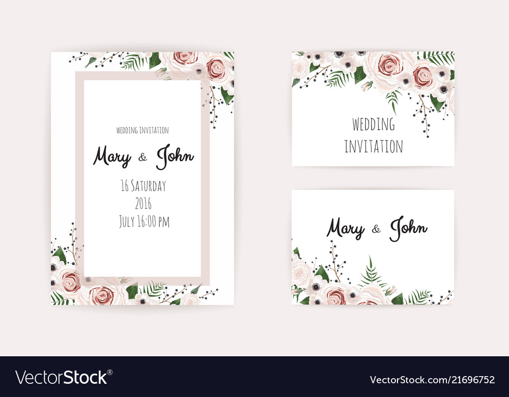 Invitation with handmade floral elements vector image Invitation with handmade floral elements