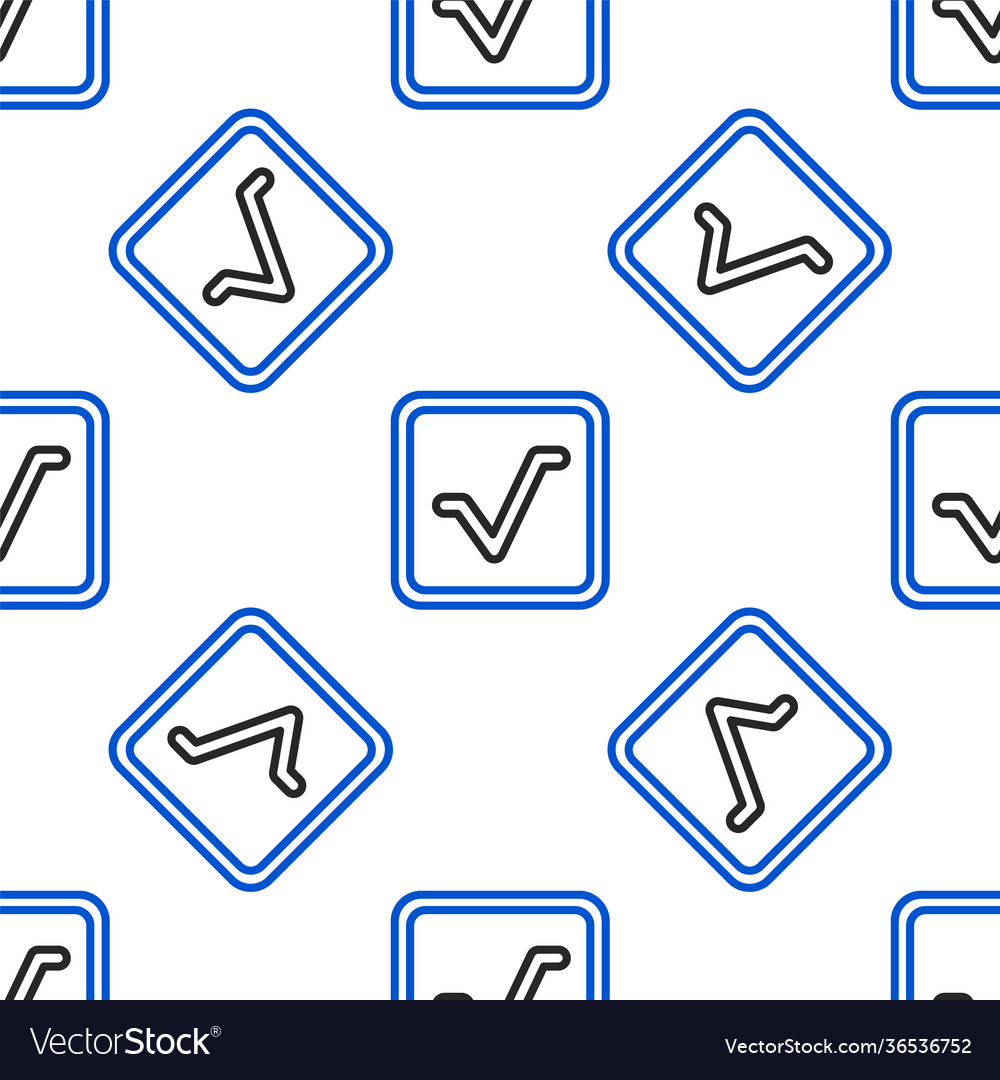 Line square root icon isolated seamless pattern vector image Line square root icon isolated seamless pattern