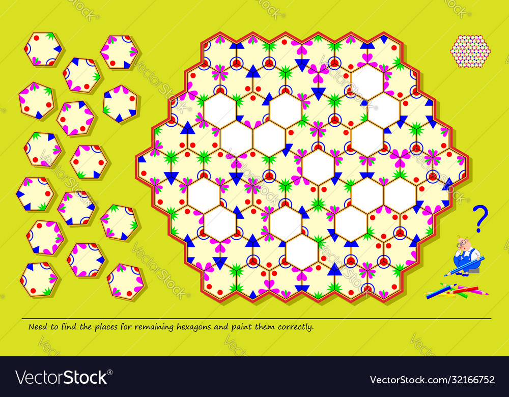 Logic puzzle game for children and adults need Vector Image