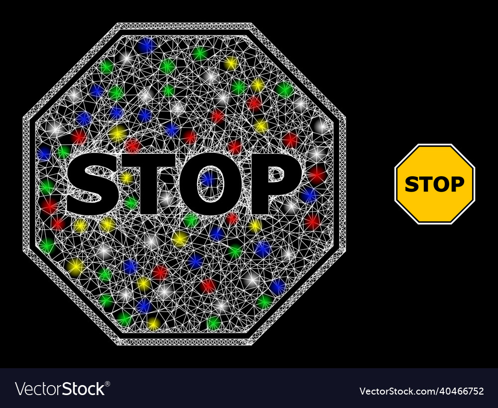 Magic web mesh octagon warning stop icon