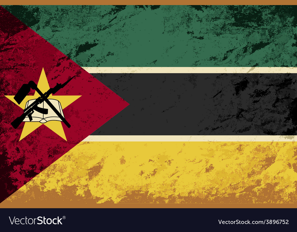 Mozambique flag grunge background Royalty Free Vector Image