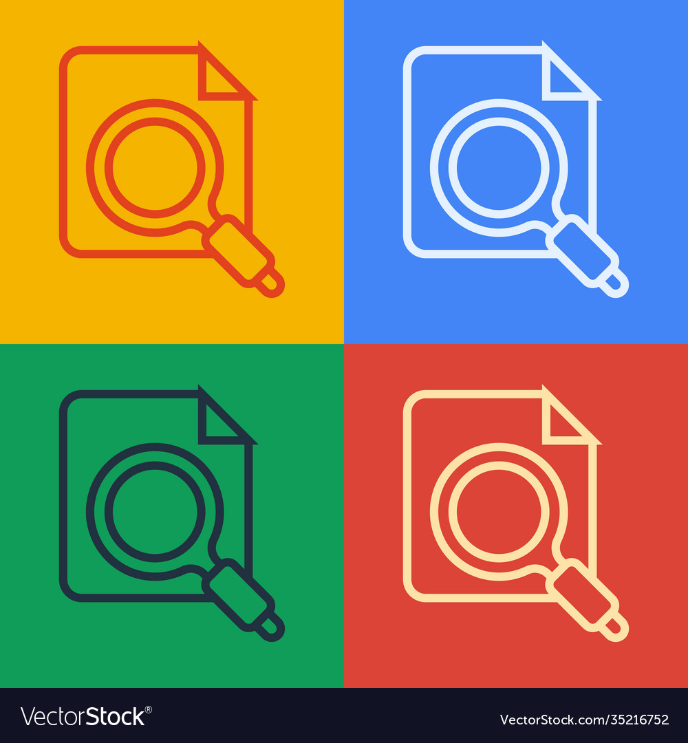 Pop art line search concept with folder icon