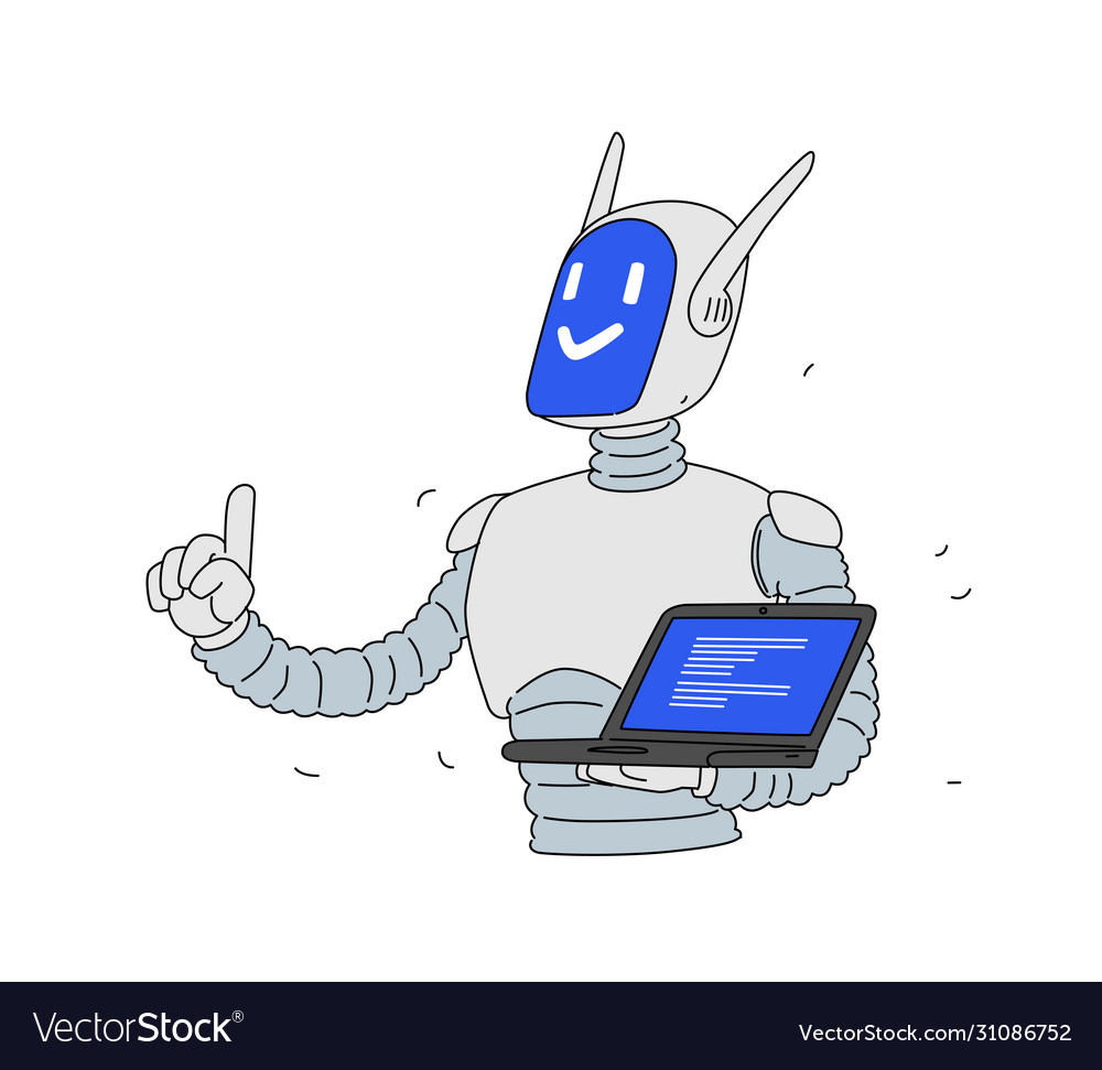 Robot with Laptop - Android Developer