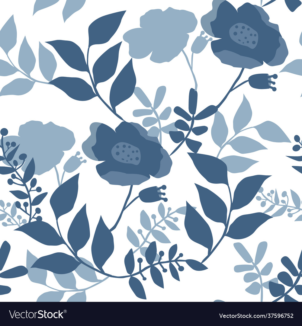 Seamless pattern abstract botanical elements