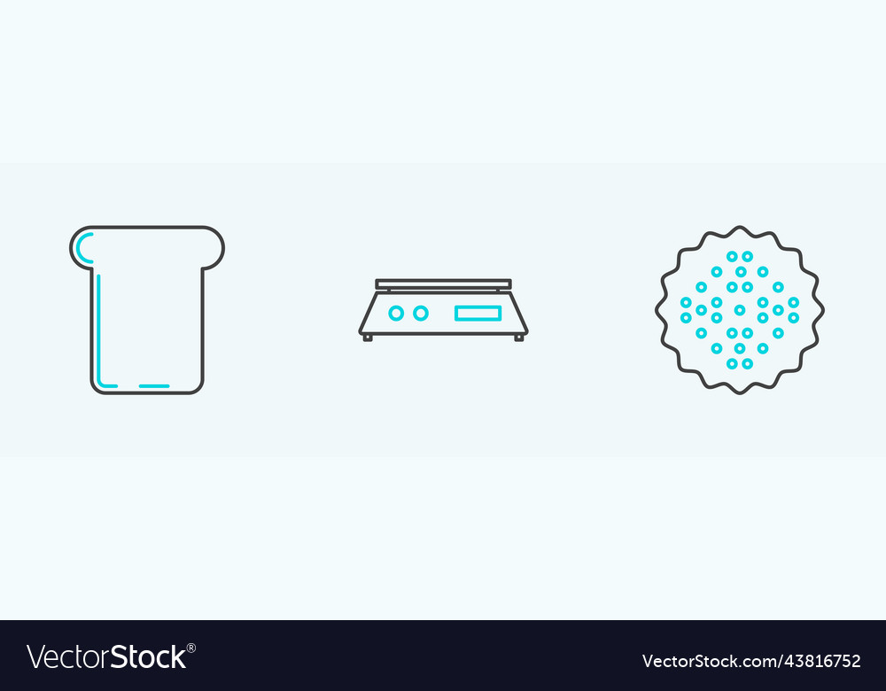 Set line cracker biscuit bread toast vector image Set line cracker biscuit bread toast