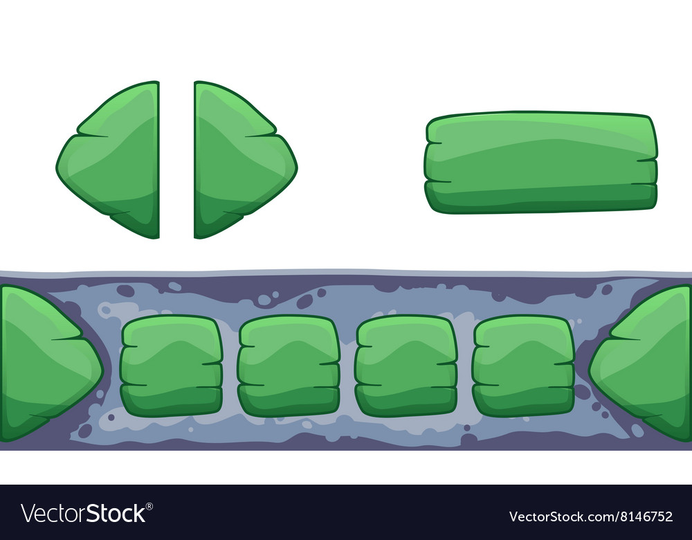 Set of cartoon buttons with different shapes gui