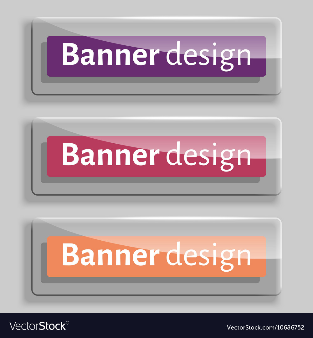 Set of three realistic abstract transparent