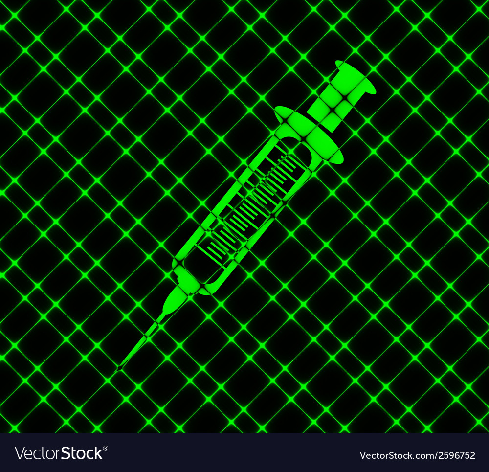 Syringe flat modern web button and space for your