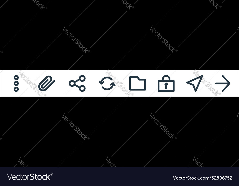 User interface line icons linear set quality Vector Image User interface line icons linear set quality