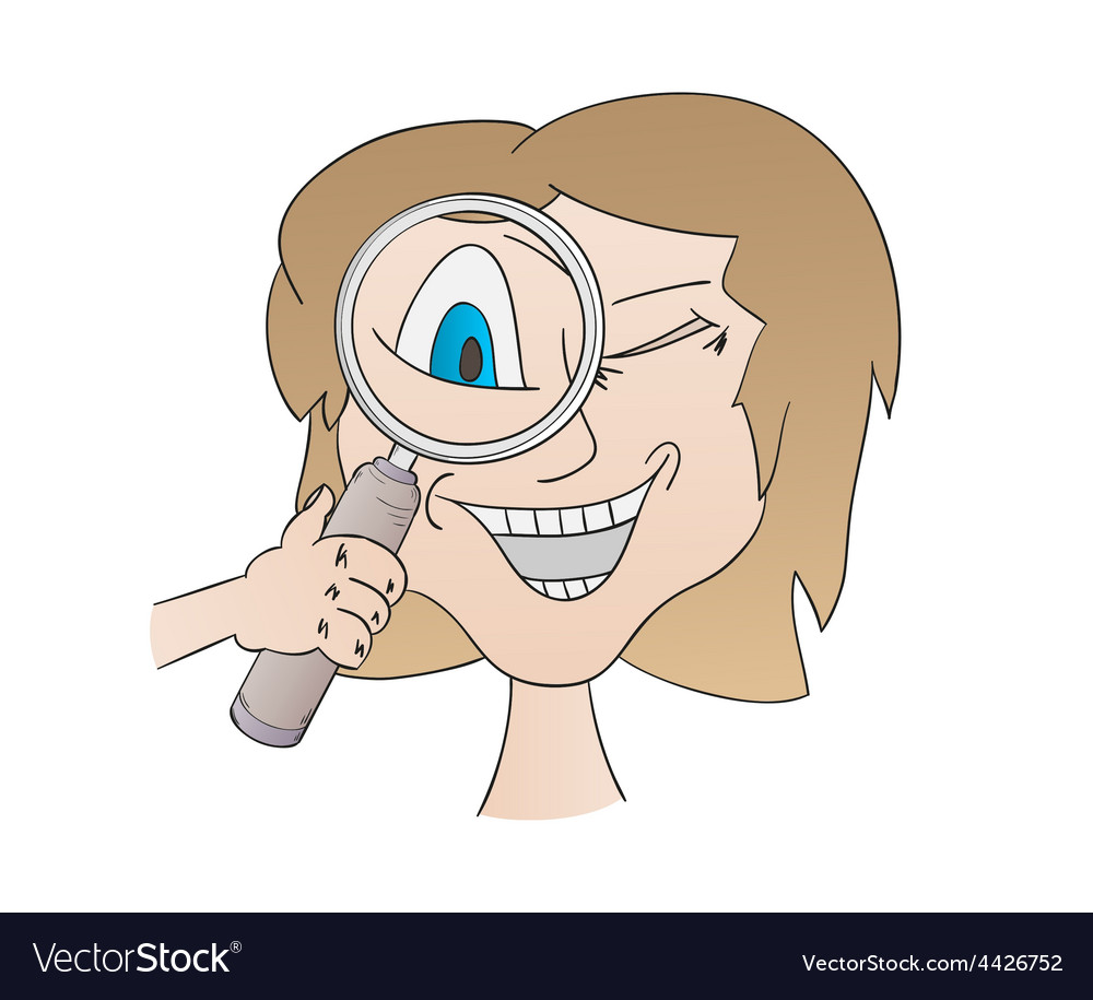 Woman with magnifying glass