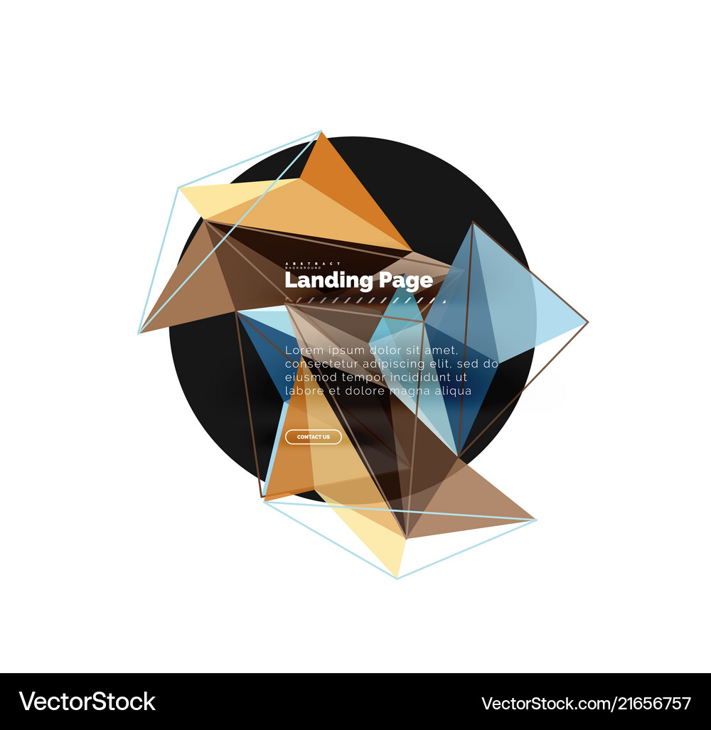 3d triangle abstract background polygonal Vector Image
