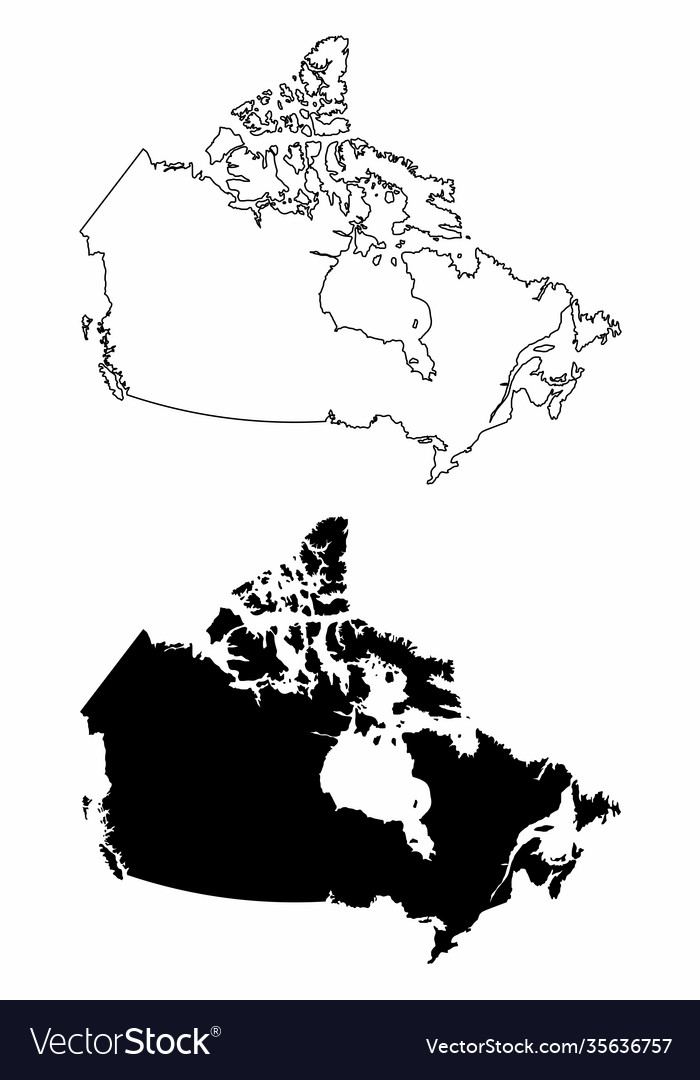 Canada Silhouette Maps Royalty Free Vector Image